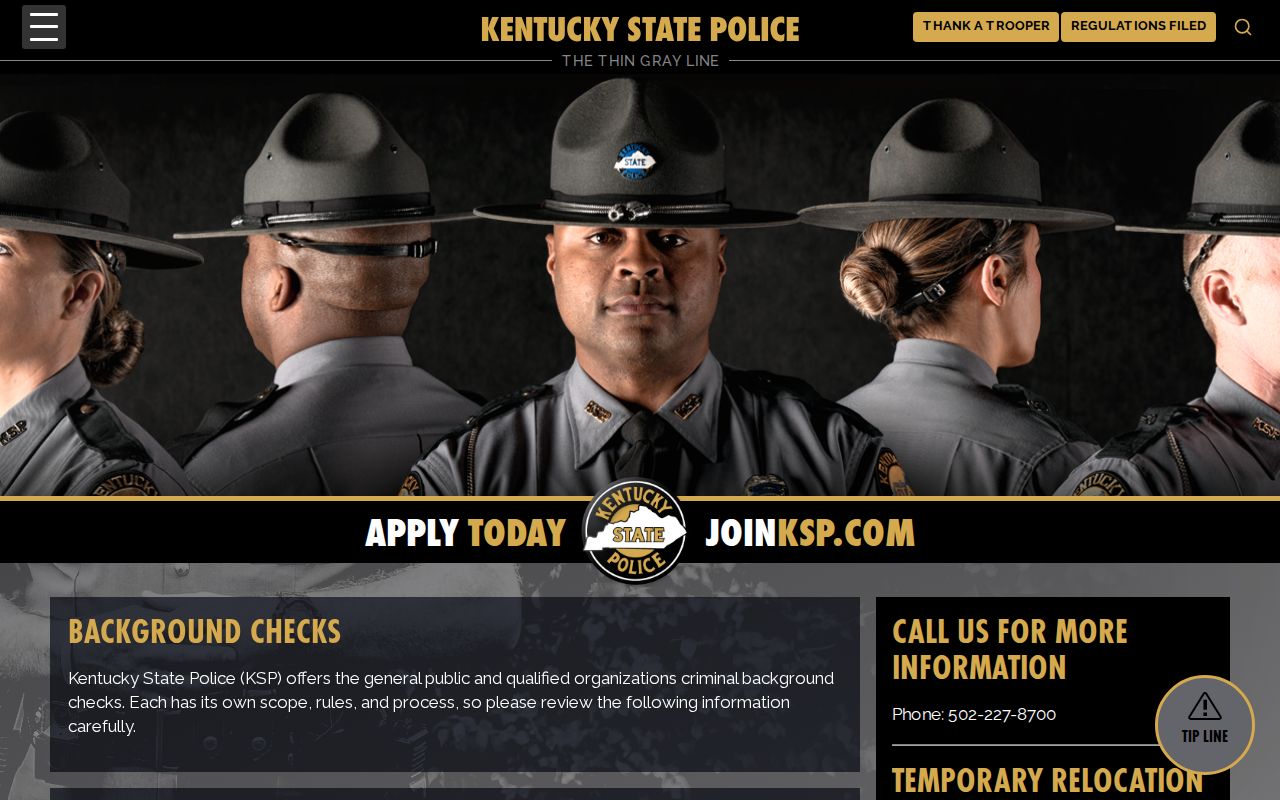 Kentucky State Police background checks for Meade County criminal history