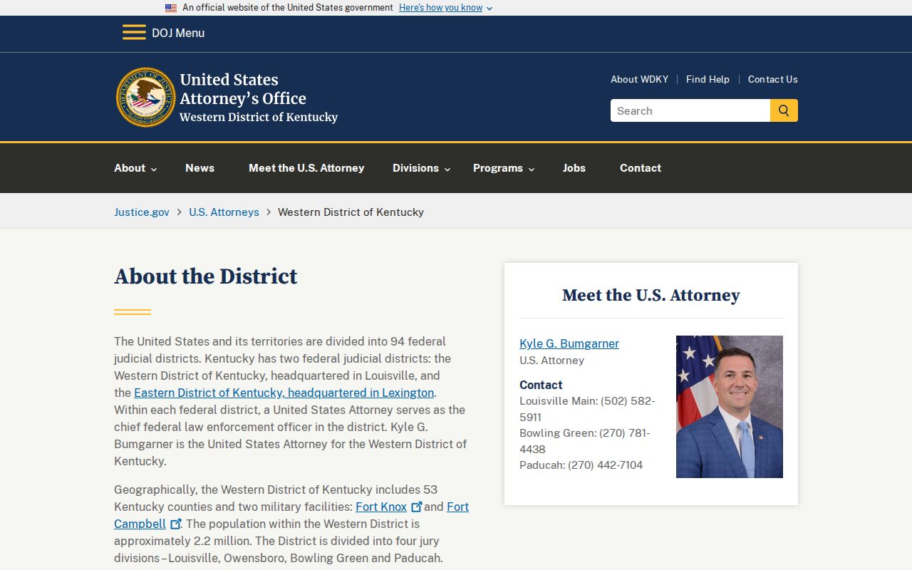 Muldraugh criminal record federal Western District source
