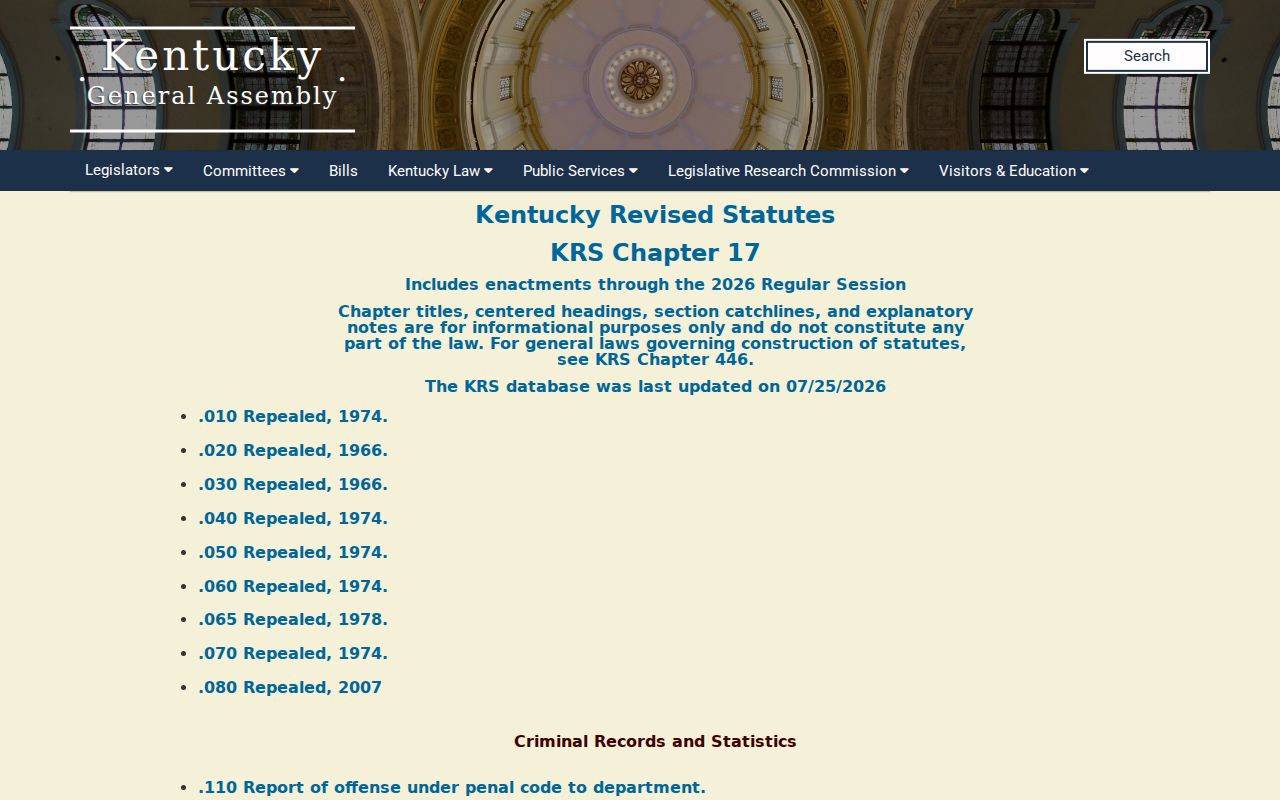 Kentucky law source for Meade County sex offender restrictions